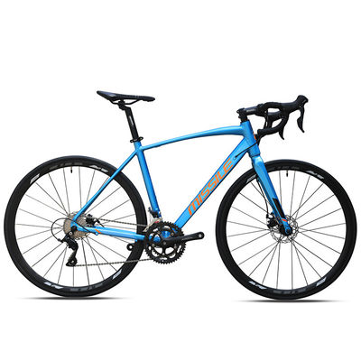 700C Volledige aluminium koolstofvezel fiets 21 snelheid dubbele schijfrem Volle koolstof wegfiets