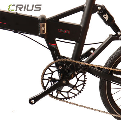20 inch opvouwbare fiets met 9 snelheden en schijfremmen.
