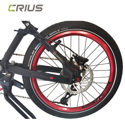 20 inch opvouwbare fiets met 9 snelheden en schijfremmen.