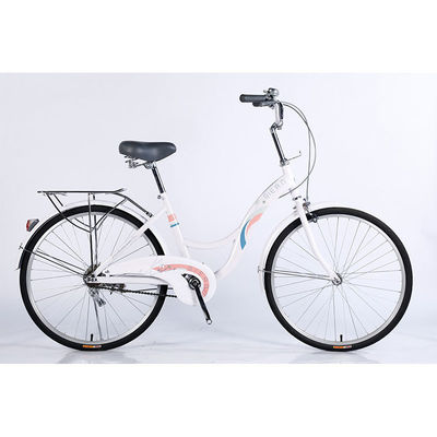 24 staal frame single speed dames fiets stadsfiets met voor- en achterwiel schijfrem