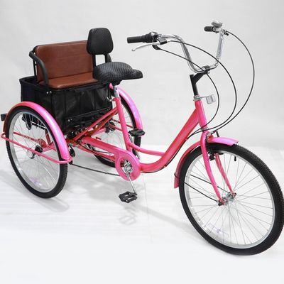 Hoog laadvermogen 150 kg Pedal driewieler 24 inch 7speed Multifunctionele volwassen driewieler