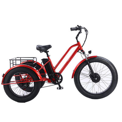 Voor 24 Achter 20 Sneeuwband Elektrische driewieler met SHIMANO Achter 7-snelheid en 48V15A batterij