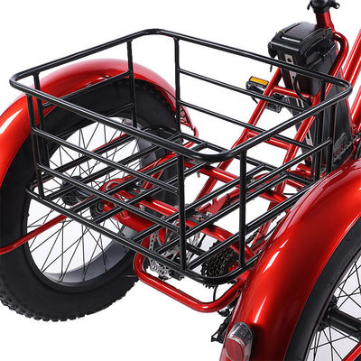 Voor 24 Achter 20 Sneeuwband Elektrische driewieler met SHIMANO Achter 7-snelheid en 48V15A batterij