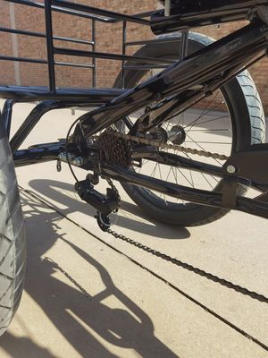 Hoog koolstofstaal frame 7 snelheden vracht trike met 24 inch dikke aluminium alloy wielen