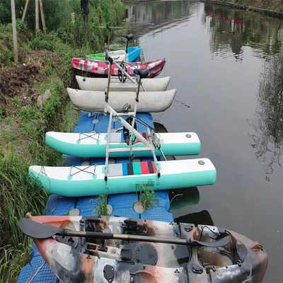 Outdoor watersport Metalen waterfiets met opblaasbare zwevende propellerfiets