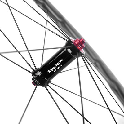 Carbon Fiber Superteam Road Bike Wheel Set 25mm Breedte 50mm Diepte Keramische lagers