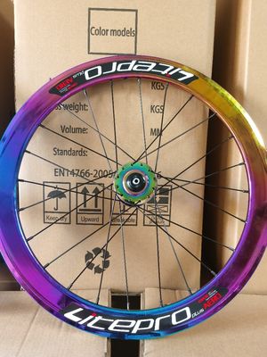 Wegfietsen 20 inch Aluminium Alloy Wheelset 8/9/10/11 Speed 4 Bearing Double Wall Rainbow Color